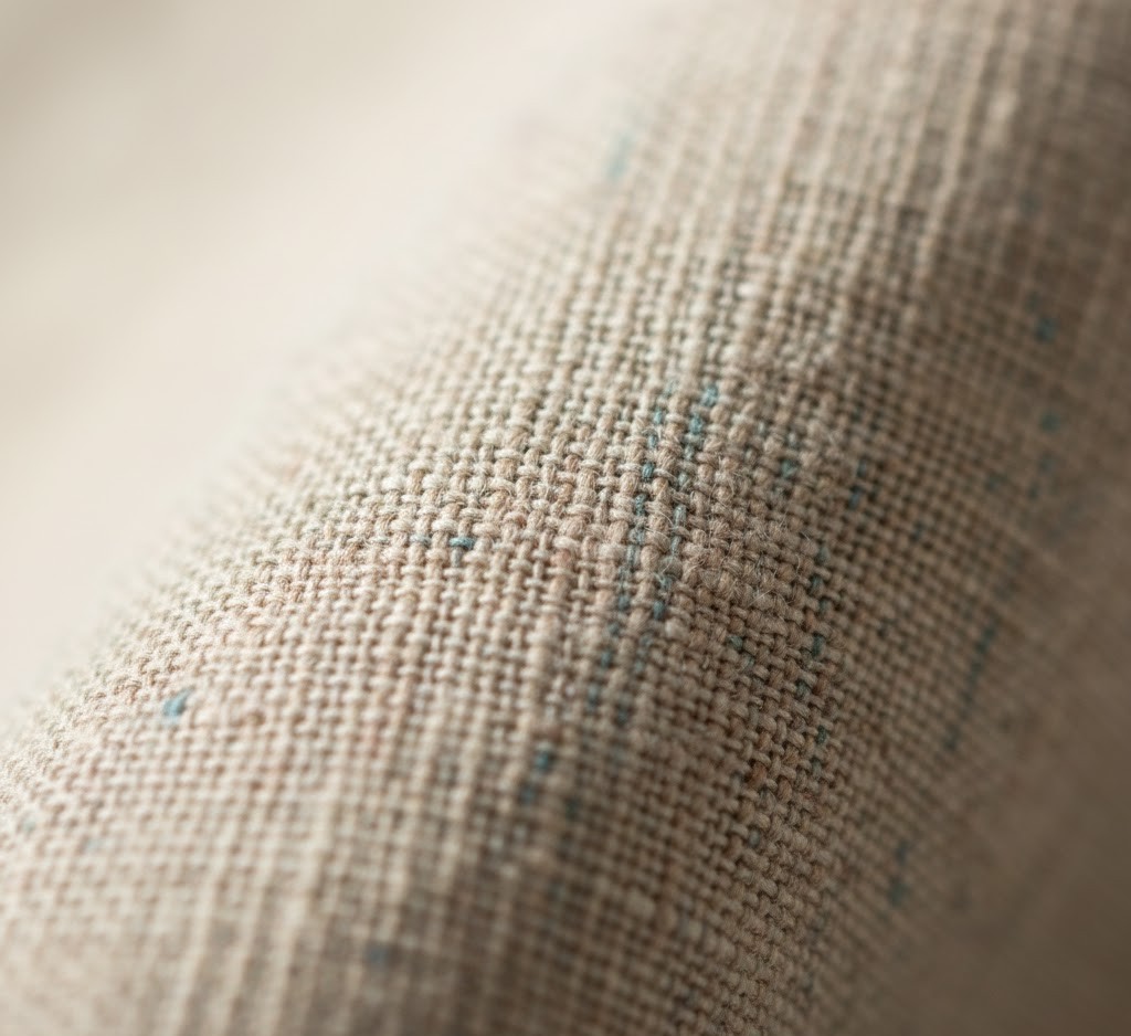 Textured linen fabric close-up